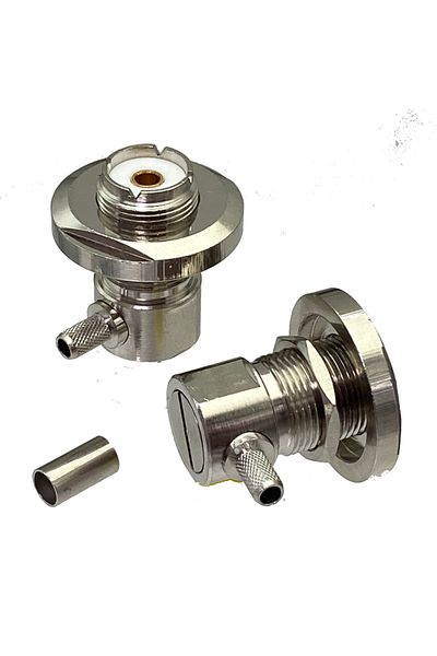 TTVXO 1pcs Connector UHF SO239 female Jack Nut bulkhead crimp RG58 RG142 LMR195 Right angle RF Coaxial ...