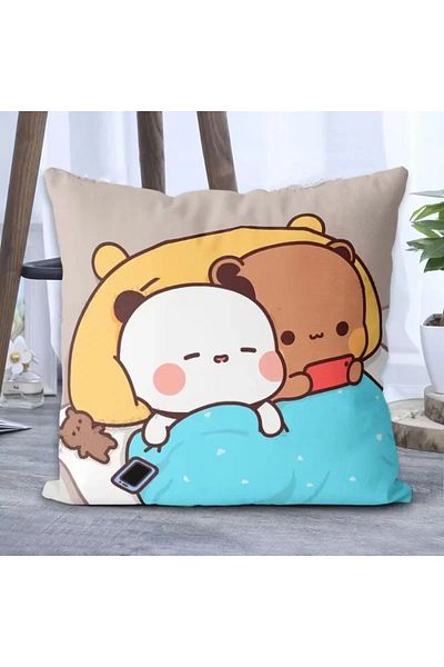 Choice 35x35cm C Cartoon Square Pillow Awaii Anime Soft Waist Sofa Cushion Panda Bubu And Dudu Printing Thr