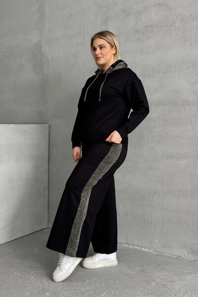 Stil Diva Set de trening cu mânecă lungă de mărime mare și pantaloni largi fără buzunare 106-73-74
