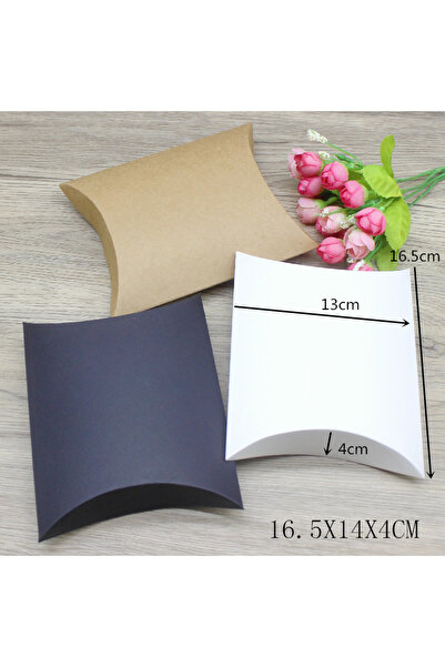 Choice1 10pc multis size gifts box vintage kraft white gifts package pillow box paper party suppiles wra...