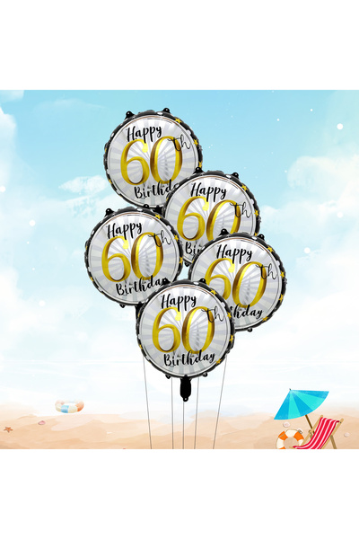 Choice 18inch 60th 5pcs 18inch 21st 30th 40th 50th 60th Birthday Balloons Hap...