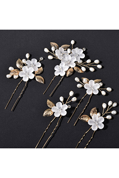 Choice 5 قطع من مشابك الشعر المصنوعة من زهرة اللؤلؤ الكريستالية من Glod، أغطي...