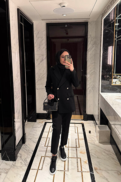 Melike Tatar Μπουφάν ΜΑΥΡΟ Κρέπα 32-2245