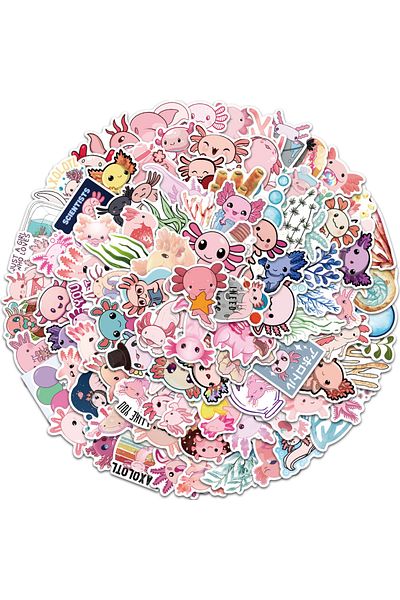 Choice 100pcs 10/30/50/100pcs Axolotl Graffiti Stickers Cute Animal Cartoon Decal Kids Toy Suitcase Scrapbo