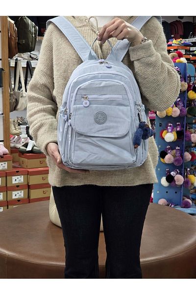 MY POLO 2114-8675 Women's Crinkle Fabric Multi-Compartment Lined Pet Waterproof Daily Mini Backpack
