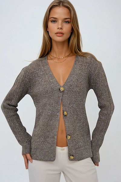 VAGGON Γυναικεία ζακέτα Angora με λαιμόκοψη V με λαιμόκοψη Prmx13454
