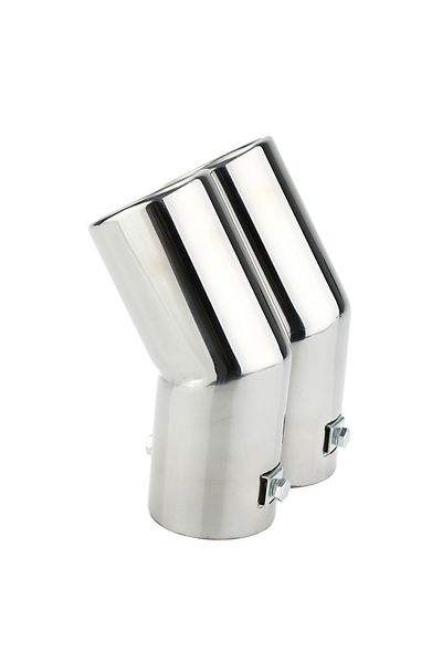 Choice Silver Dual Pipes Stainless Steel Exhaust Tail Pipes Muffler Tips For Vw Golf 4 Bora Jetta