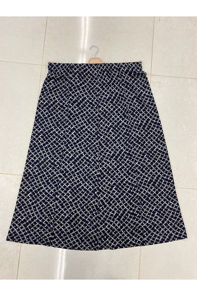 TDYtrendy Giyim Mother's Patterned Plus Size Violet Skirt with Elastic Waist