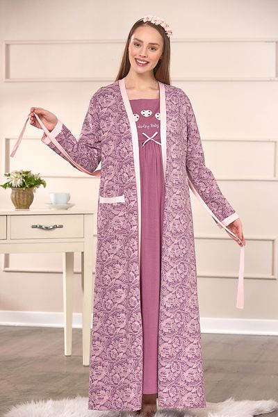Emose Cotton Maternity Maternity Nightgown Set