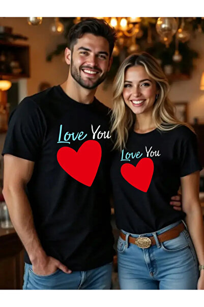 Frisson T-shirts για ζευγάρια Love Heart Matching - Ρομαντικά, κοντομάνικα