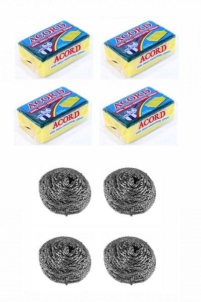 MMC GROUP Industrial 4 Pieces Dish Wire and Sponge Set - Multi-Purpose