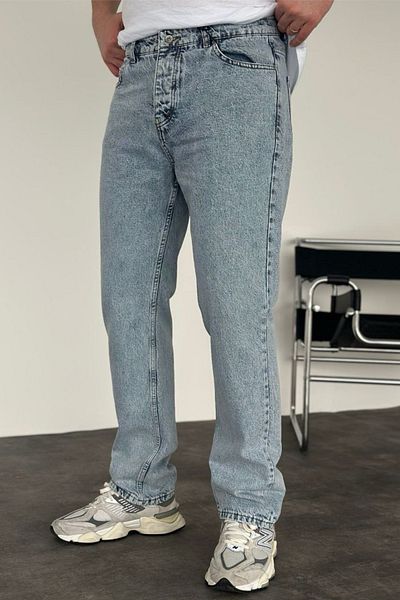 MADZEYMODA Ανδρικό φαρδύ τζιν παντελόνι Ice Blue KE-470