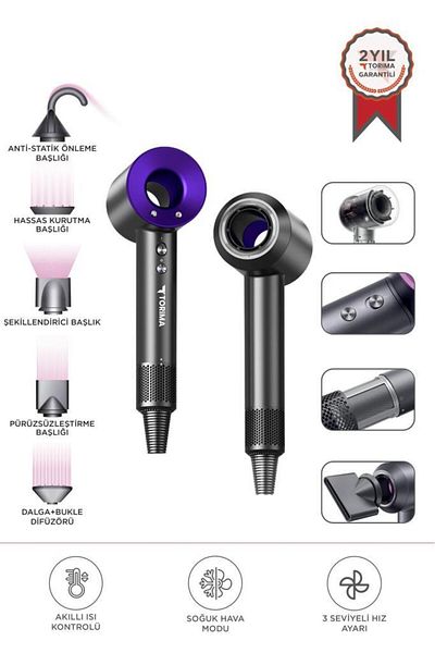 Torima H5 Purple Powerful Hair Dryer Hair Styler