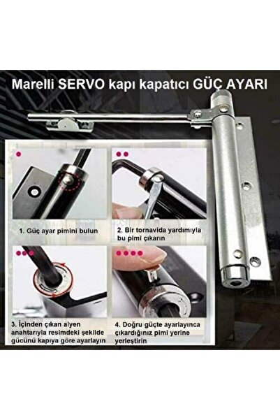 Marelli Servo Black Siyah Otomatik Kapı Kapatıcı Kapı İtme Yayı