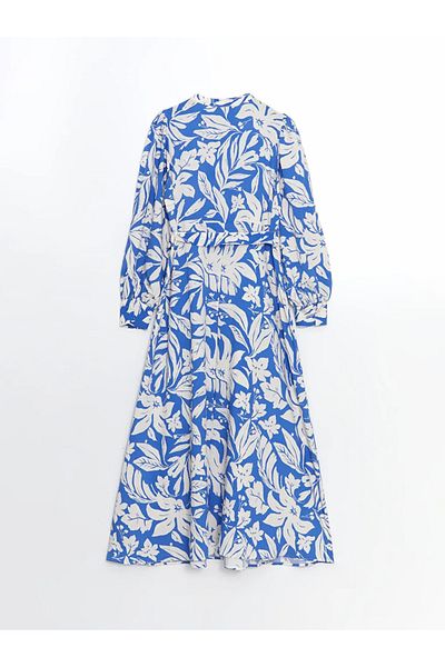 LC Waikiki LCWAIKIKI Rochie de damă cu model cu guler albastru clasic