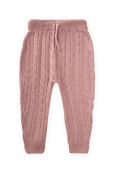 Cigit 1-5 Years Powder Pink Hair Knitted Knitwear Trousers