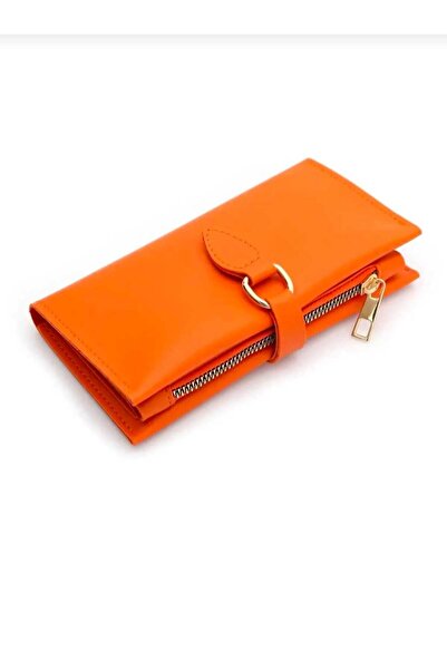 LEXA М'яка штучна шкіра на блискавці з відділеннями Помаранчевий жіночий гаманець
