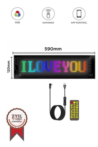 Torima Rp1259 Led Matrix Panel 16X96Cm Phone Controlled Sliding Led Animation Lighting