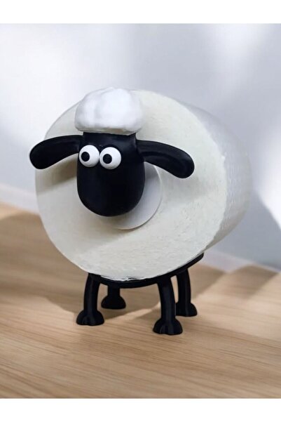 GRAUHAUS Suport decorativ pentru hârtie igienică, design Shaun the Sheep, negru