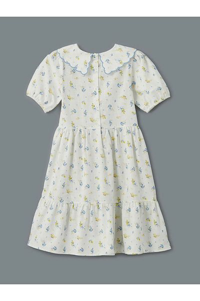 LC Waikiki LCW Kids Ecru Bebe γιακάς Floral φόρεμα για κορίτσια