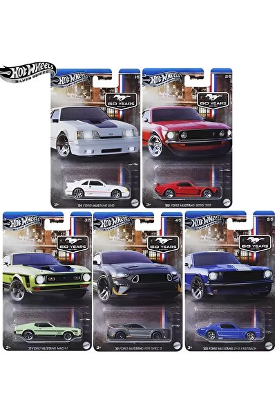 HOT WHEELS Silver Series Mustang 60.Years & Yıl  5'li Uzun Kart Set