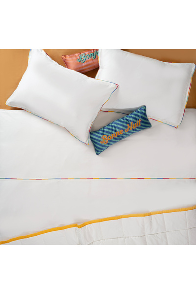 Zsa Zsa Zsu طقم غطاء لحاف قطن 100% قطن ساتان 200 قطعة مطرز من بريتو 260 × 220...