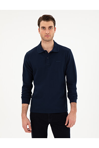 Pierre Cardin Lacivert Slim Fit Kıvrılmaz Yaka Sweatshirt 50307408-VR033