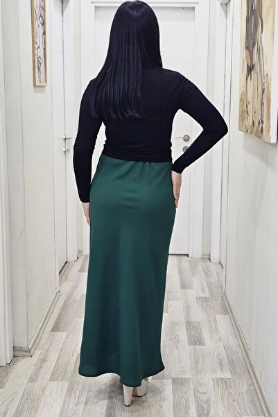 lodmela Спідниця великого розміру з еластичним поясом і косим кроєм 6006-Зелена