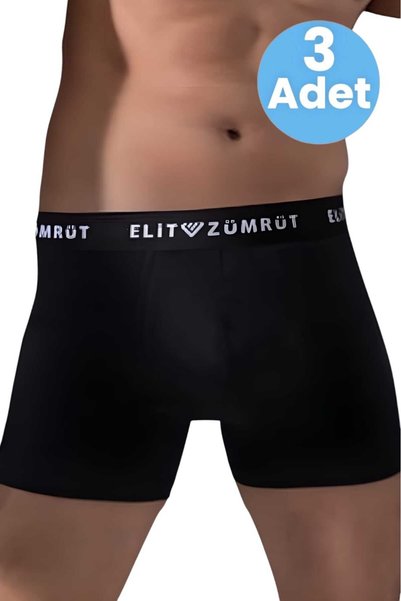Uniquetrenders Erkek Pamuklu Baklava Lastikli  3'lü Boxer