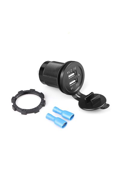 Choice Without Cable Boat Car Waterproof 12v Dual Usb Power Charger Two Port Adapter Switch Socket Outlet P