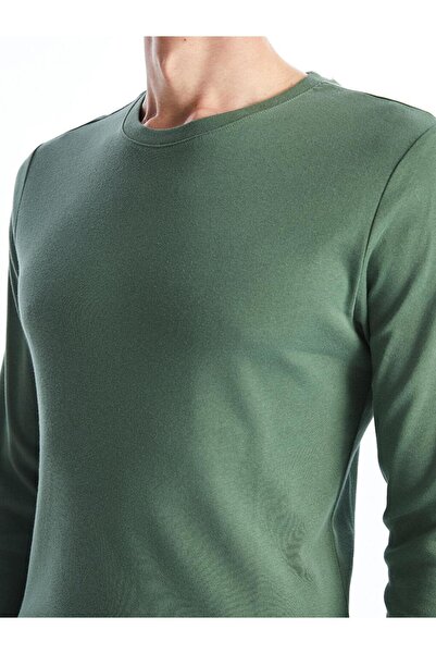 LC Waikiki Ανδρικό μπλουζάκι LCWAIKIKI Basic Crew λαιμόκοψη μακρυμάνικο βαμβακερό χτενισμένο