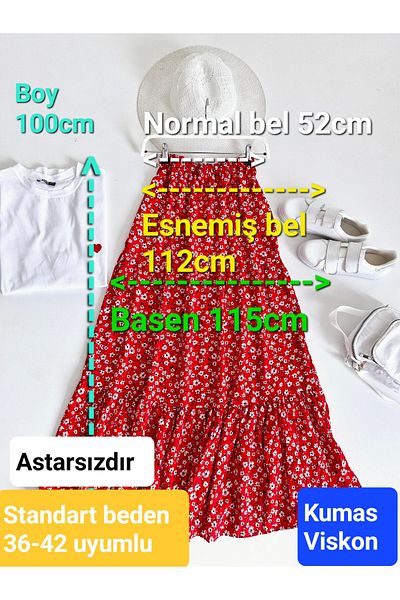 ENDAMIM Layered Viscose Skirt - Floral Pattern