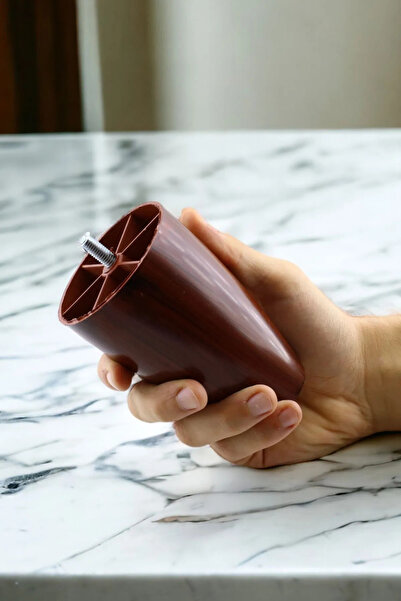 NUBLADO BRO Vidalı Oval Plastik 12 Cm (CEVİZ) Mobilya Dolap Kanepe Koltuk Baza Yükseltici Ayağı Ayakları.