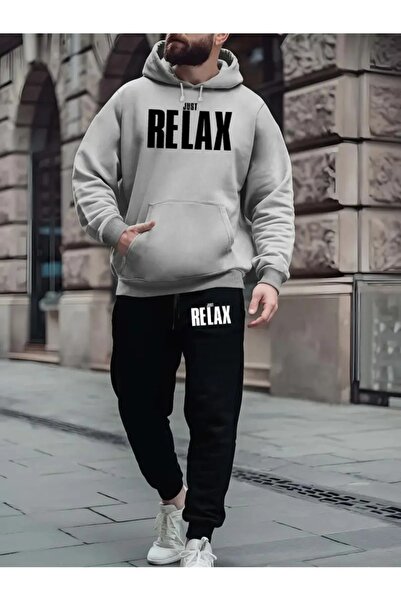 LAND MODA Unisex Kapüşonlu 2 Iplik kışlık kalın Basic Eşofman Takımı