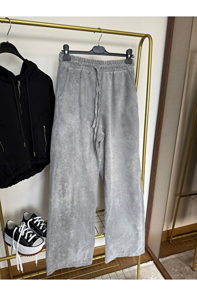 Quzu Широкі штани з вельвету з еластичним поясом