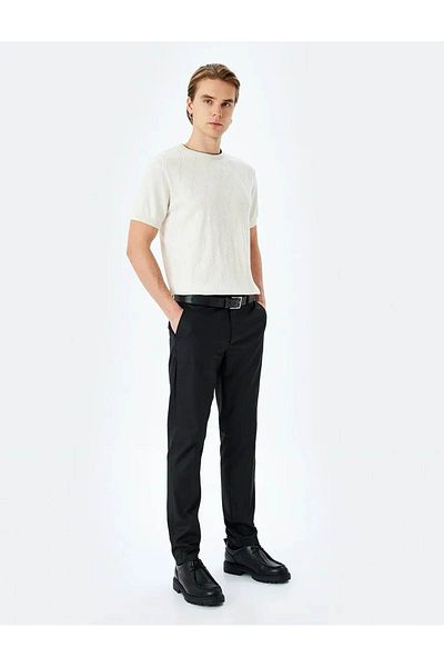 Koton Πλεκτά Ανδρικό T-shirt Ecru 5sam70010ht
