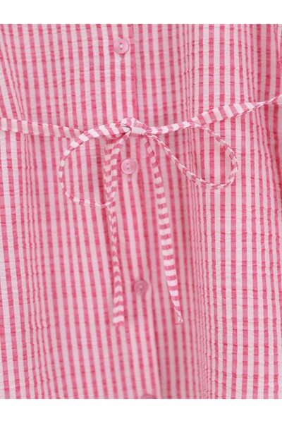 Modamorfo Πουκάμισο με κορδόνια με κορδόνια με κορδόνια - Ροζ