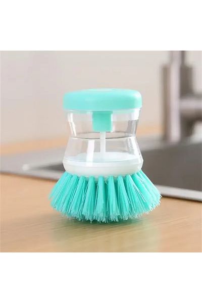 BirTıKHome Practical Liquid Detergent - Dish / Brush / Kitchen / Bathroom / Sink Washing Brush with Tank