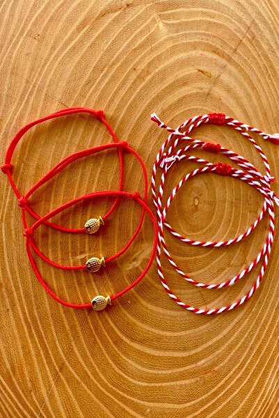 Shepidi 6 adet(2'li 3 takım) hediyelik  gümüş balık  kırmızı ip marteniçka şa...