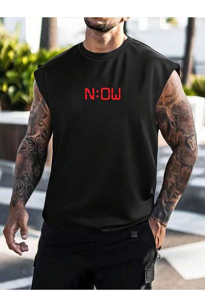 S&A DESIGN Ανδρικό αμάνικο μπλουζάκι με στάμπα New Season