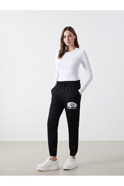 LC Waikiki Pantaloni de sport pentru femei, cu talie elastică, imprimați