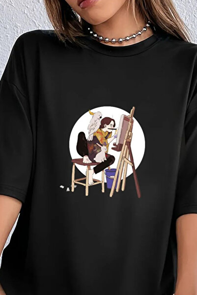 Wish BF Μπλουζάκι Ressam με τύπωμα ασπρόμαυρο unisex