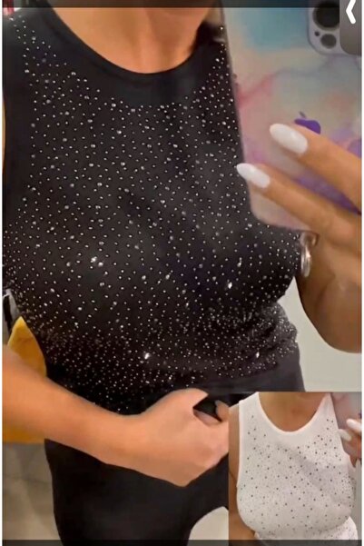 ALPERBUTİK SİYAH FULL TAŞ ATLET BADY