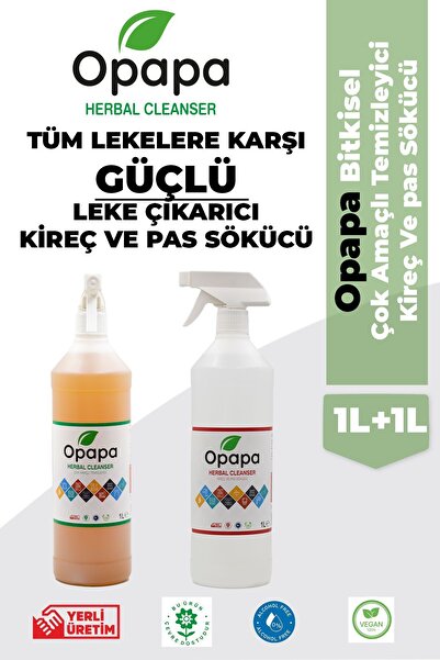OPAPA ; 1LT BİTKİSEL & VEGAN ÇOK AMAÇLI TEMİZLEYİCİ + 1 LT BİTKİSEL & VEGAN K...