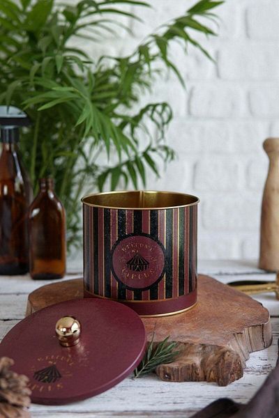 Hesaplı Kasa Festive Patterned Round Metal Storage Container, 17.5 X 15.5 Cm, 3.5 Lt