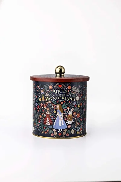 Hesaplı Kasa Fairytale Patterned Round Metal Storage Container, 14 X 15 Cm, 2.1 Lt