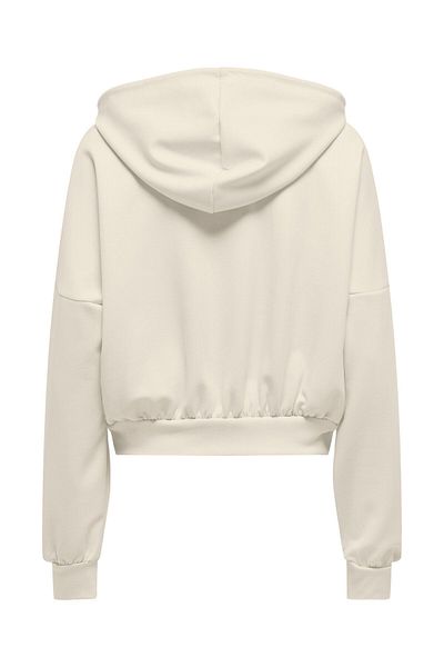 ONLY Onluna Life L/s Zip Hood Box Cc Swt Γυναικεία μπεζ φούτερ - 15339813