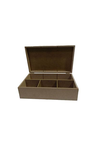 Healer Wood Paintable Compartment Rectangular Clamshell Six Flat Boxes Raw Mdf Hobby Box Gift Box