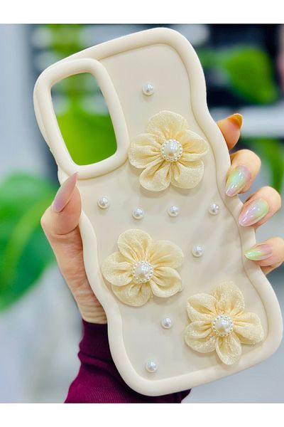 Go Aksesuar جراب سيليكون متوافق مع Redmi Note 11 - Note 11s بتصميم زهرة التول مع لعبة