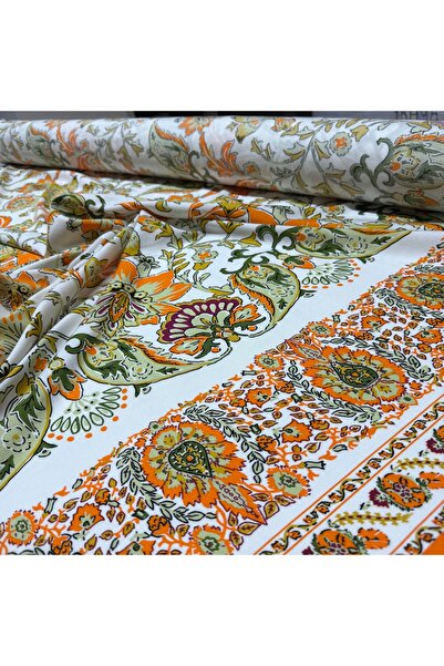 Yaren Ülker شال برتقالي - قماش فيسكوز مائي للزوجين مصنوع من القطن بنسبة 100%